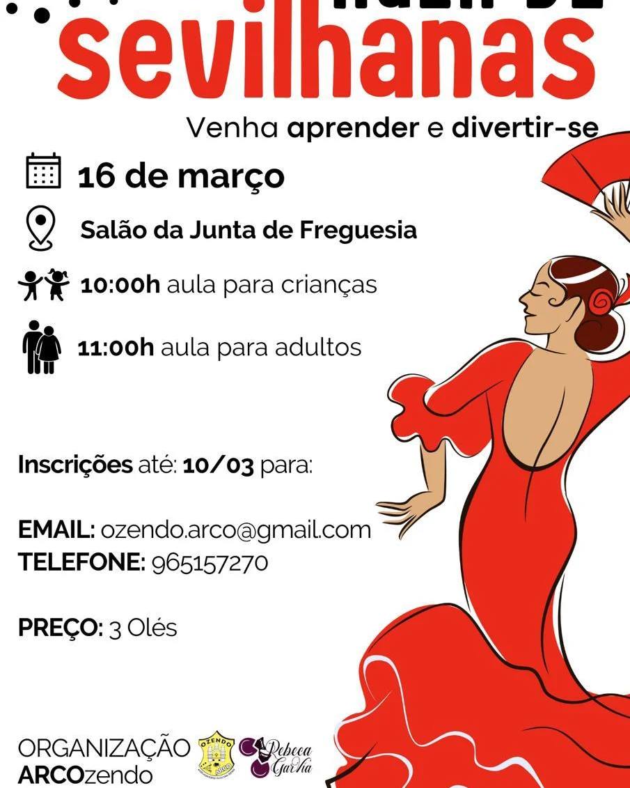 Sevillanas, ven a aprender y a divertirte el 16 de marzo en Portugal
